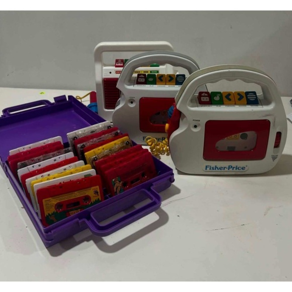 Vintage 1992 Fisher-Price Cassette Player Recorder Bundle Disney Christmas Tapes